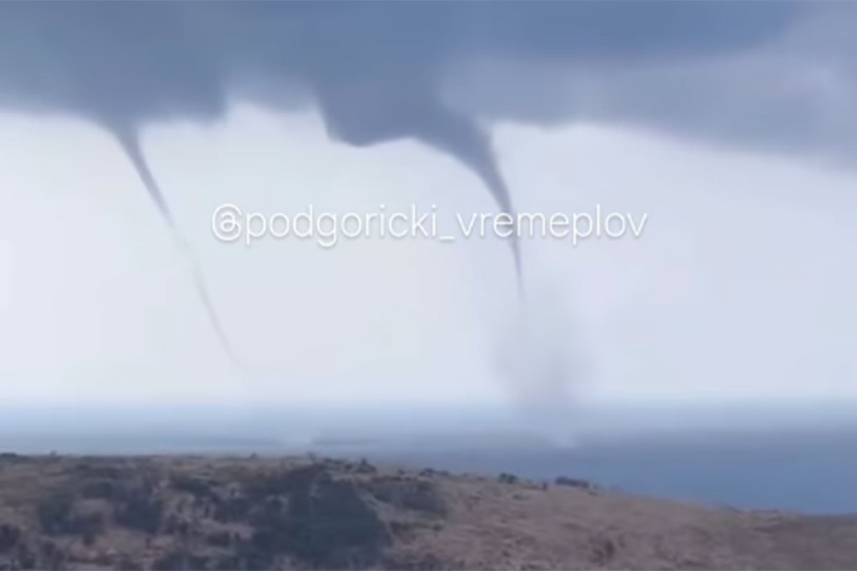 Nevrijeme protutnjalo Crnom Gorom: Iznad mora dvije pijavice (VIDEO)