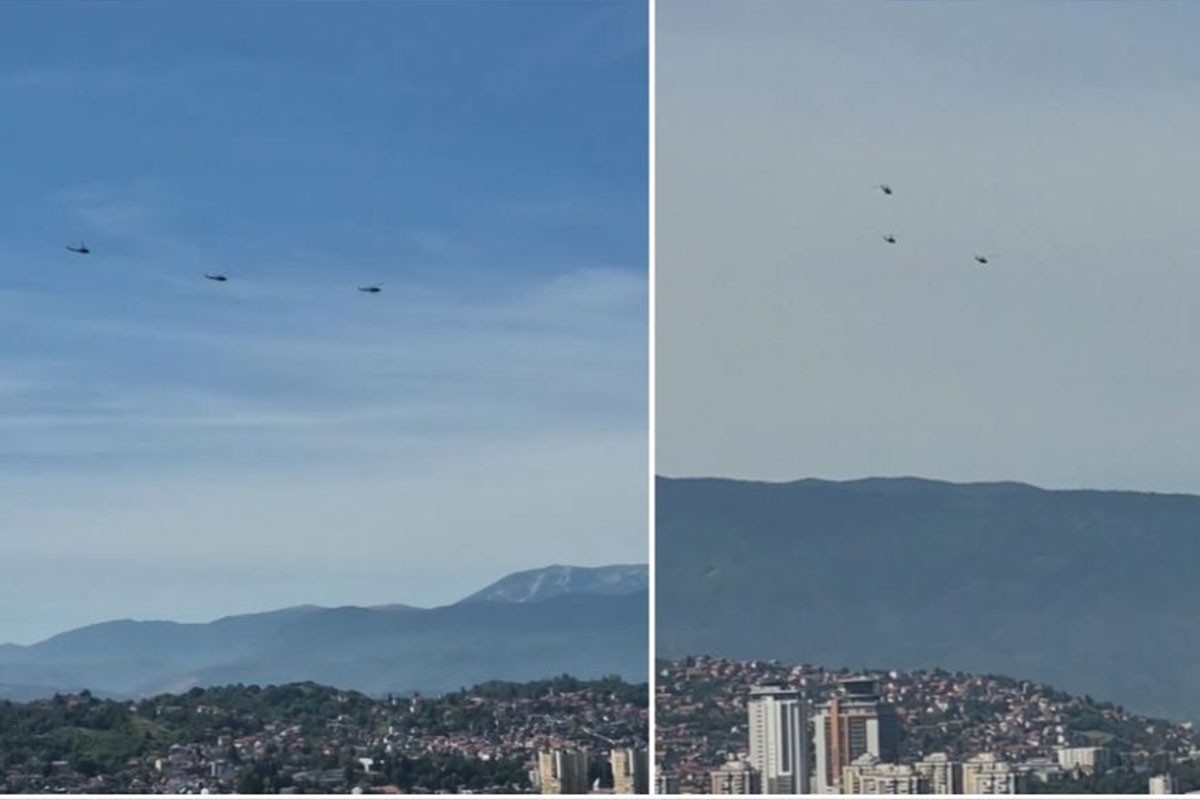 Tri helikoptera nadlijetala Sarajevo (VIDEO)