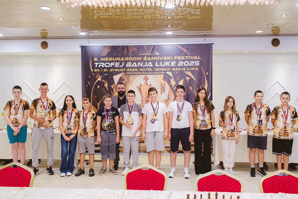 Uspješno završen jubilarni 5. Međunarodni šahovski festival "Trofej Banjaluke 2025"
