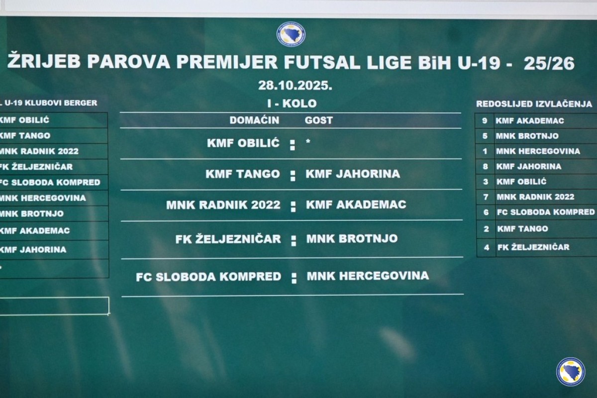 Obavljen žrijeb Premijer futsal lige BiH