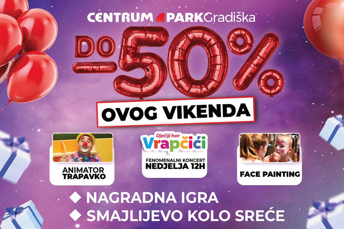 Centrum Gradiška slavi 4. rođendan: Popusti do 50%, nagrade i zabava za cijelu porodicu