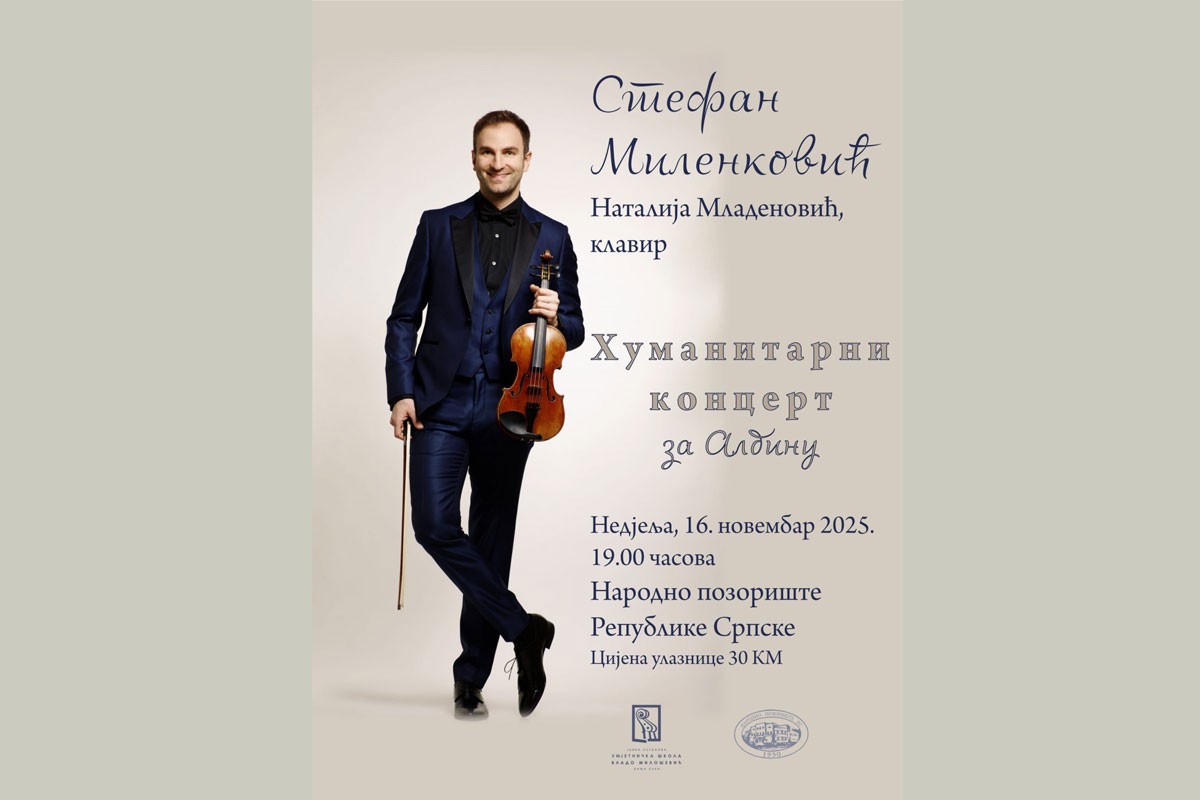 Koncert u Banjaluci: Slavni Stefan Milenković svira za Albinu Smajlović Tomić