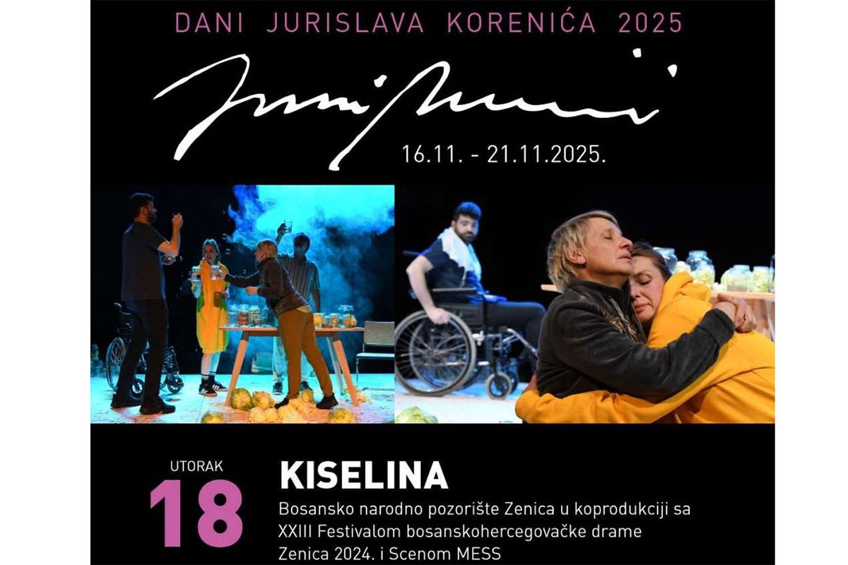 Predstava "Kiselina" na programu Festivala "Dani Jurislava Korenića"