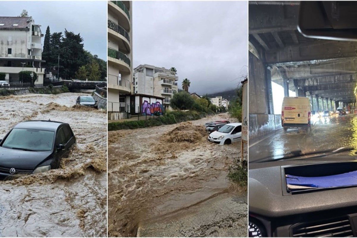 Bujice na ulicama Budve  (VIDEO)