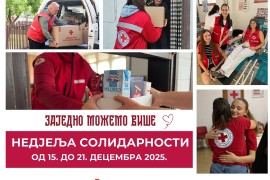Crveni krst Republike Srpske: Počela Nedjelja solidarnosti