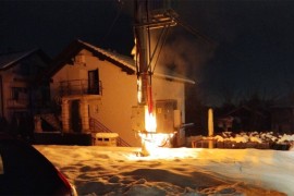 Gorio elektro trafo i kontejneri u Banjaluci
