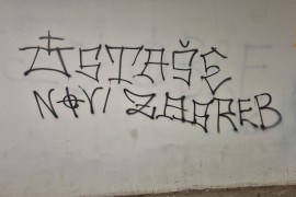 Grafiti sa pozivom na ubistvo Pupovca u Zagrebu (FOTO)