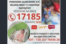 Aktivan broj 17185 za liječenje Aleksandre Ilić u Turskoj