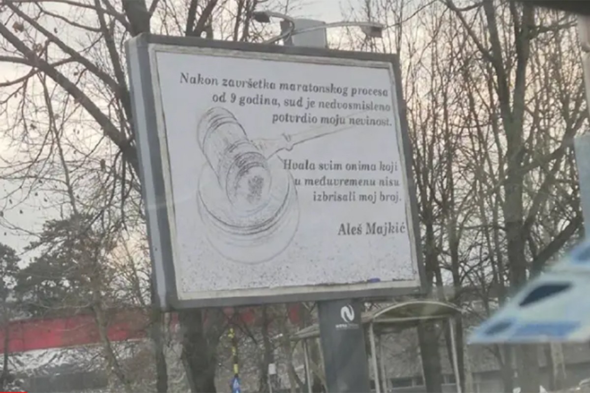 Bilbord u Banjaluci Aleša Majkića: Hvala svima koji nisu izbrisali moj broj