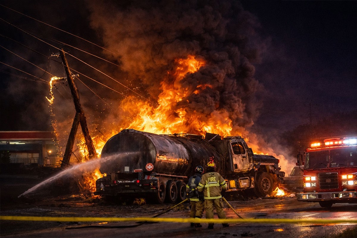 Zapalila se cisterna sa 34.000 litara benzina u Teksasu, vozač u kritičnom stanju