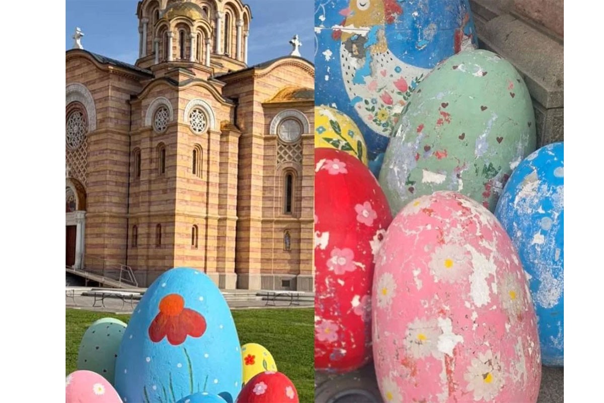 Oštećena vaskršnja dekoracija u centru Banjaluke