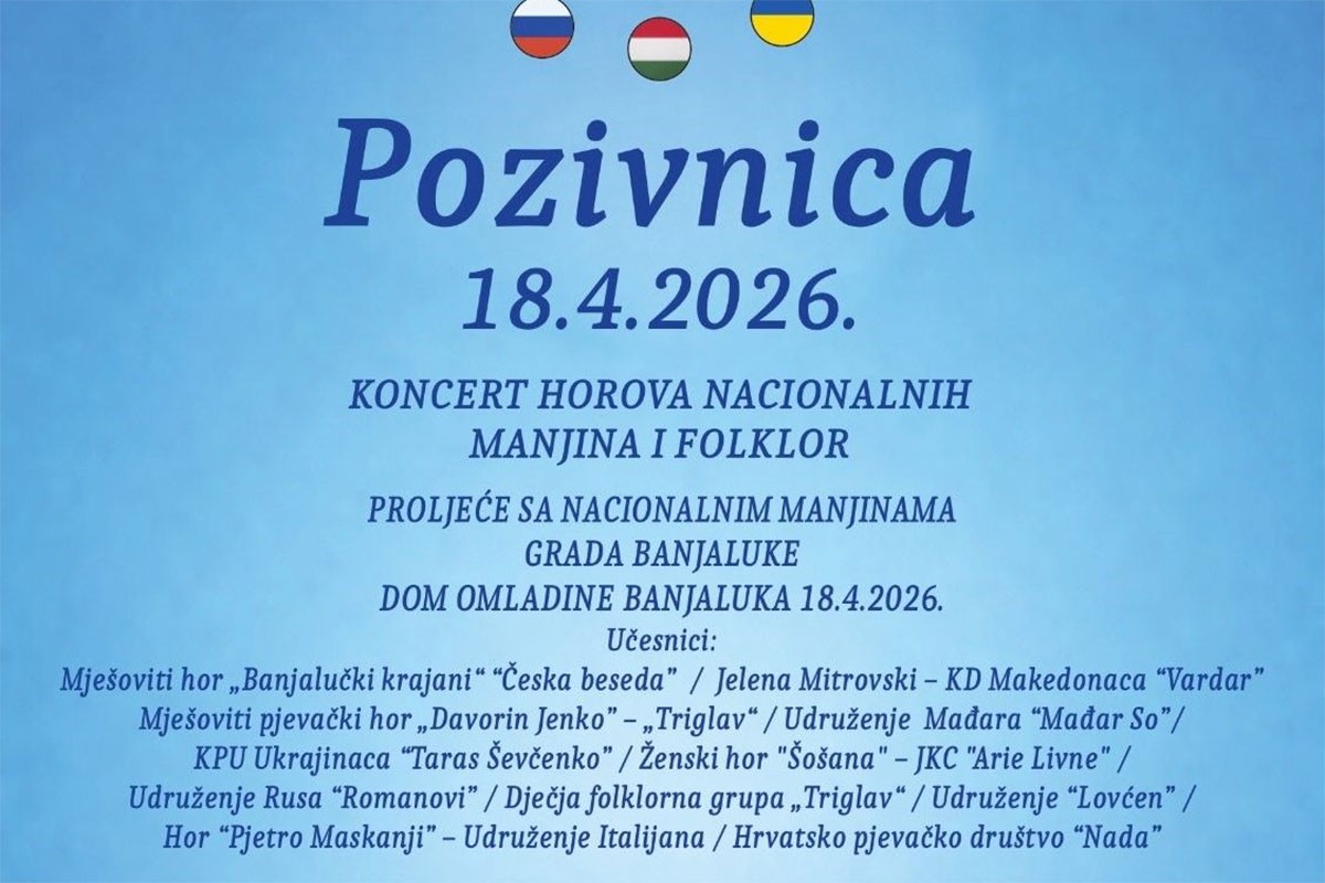 Manifestacija "Proljeće sa nacionalnim manjinama" u Banjaluci 18. aprila
