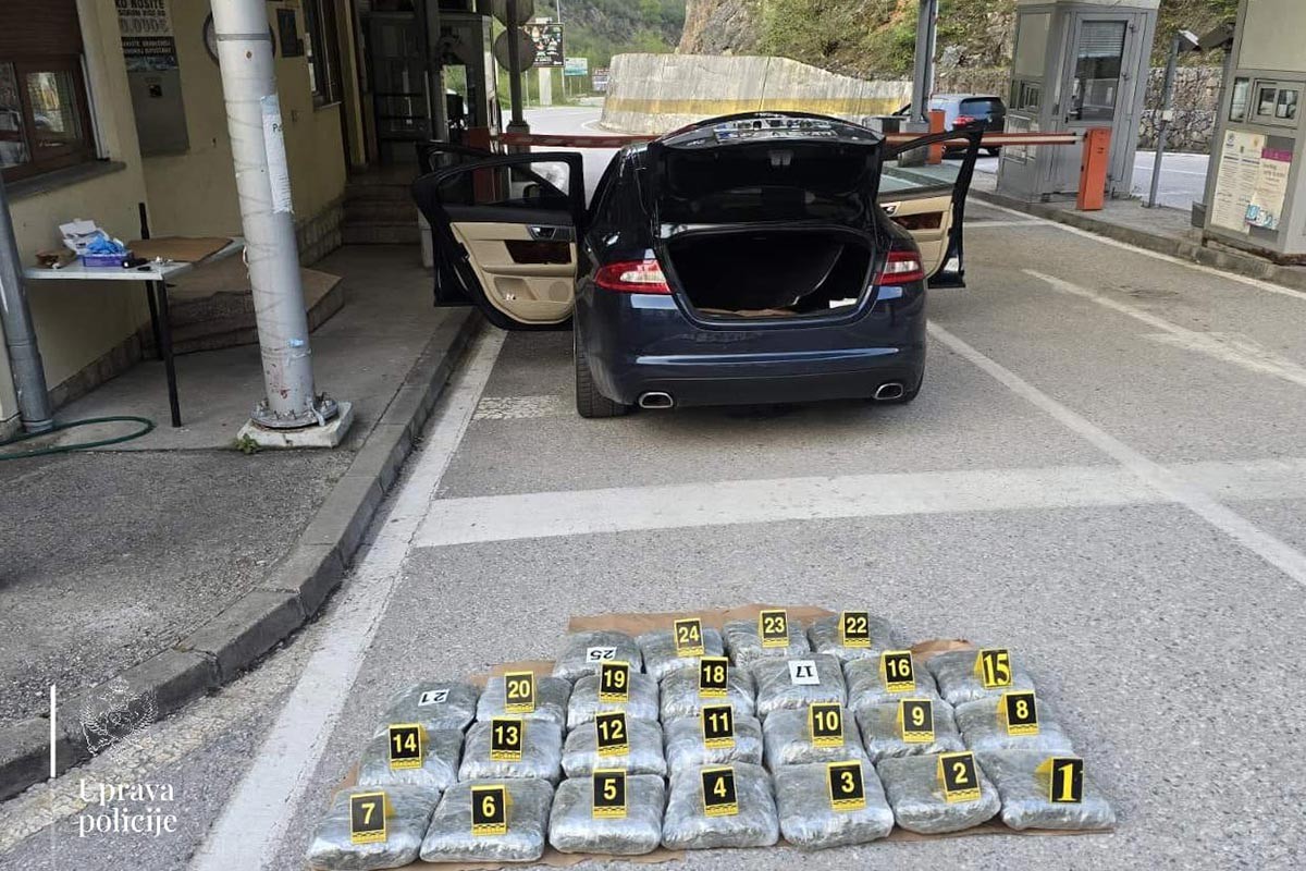 Velika zapljena na granici sa BiH: Pao sa 25 kilograma marihuane