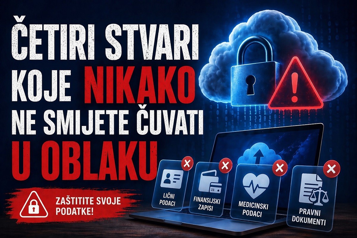 Četiri stvari koje nikako ne smijete čuvati u oblaku