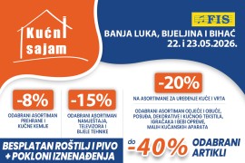 Kućni sajam FIS u Banja Luci, Bijeljini i Bihaću 22. i 23. 5.2026.