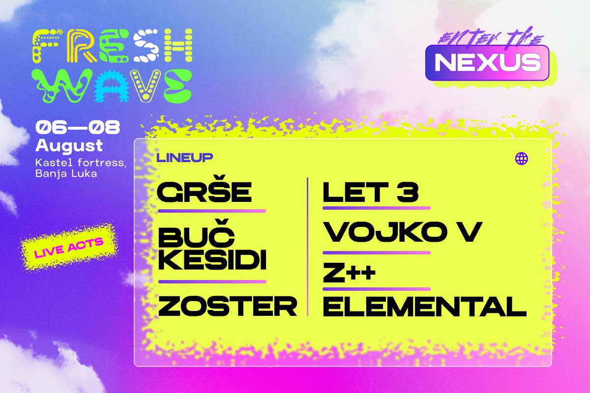 "Freshwave" objavio live lineup: Velika regionalna imena stižu u Banjaluku
