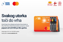 Svakog utorka toči do vrha uz Super Nova Mastercard kartice Nove banke