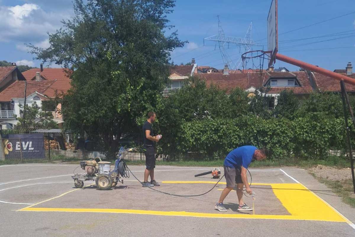 Iscrtavanje sportskih terena u okviru dječjih igrališta u Banjaluci