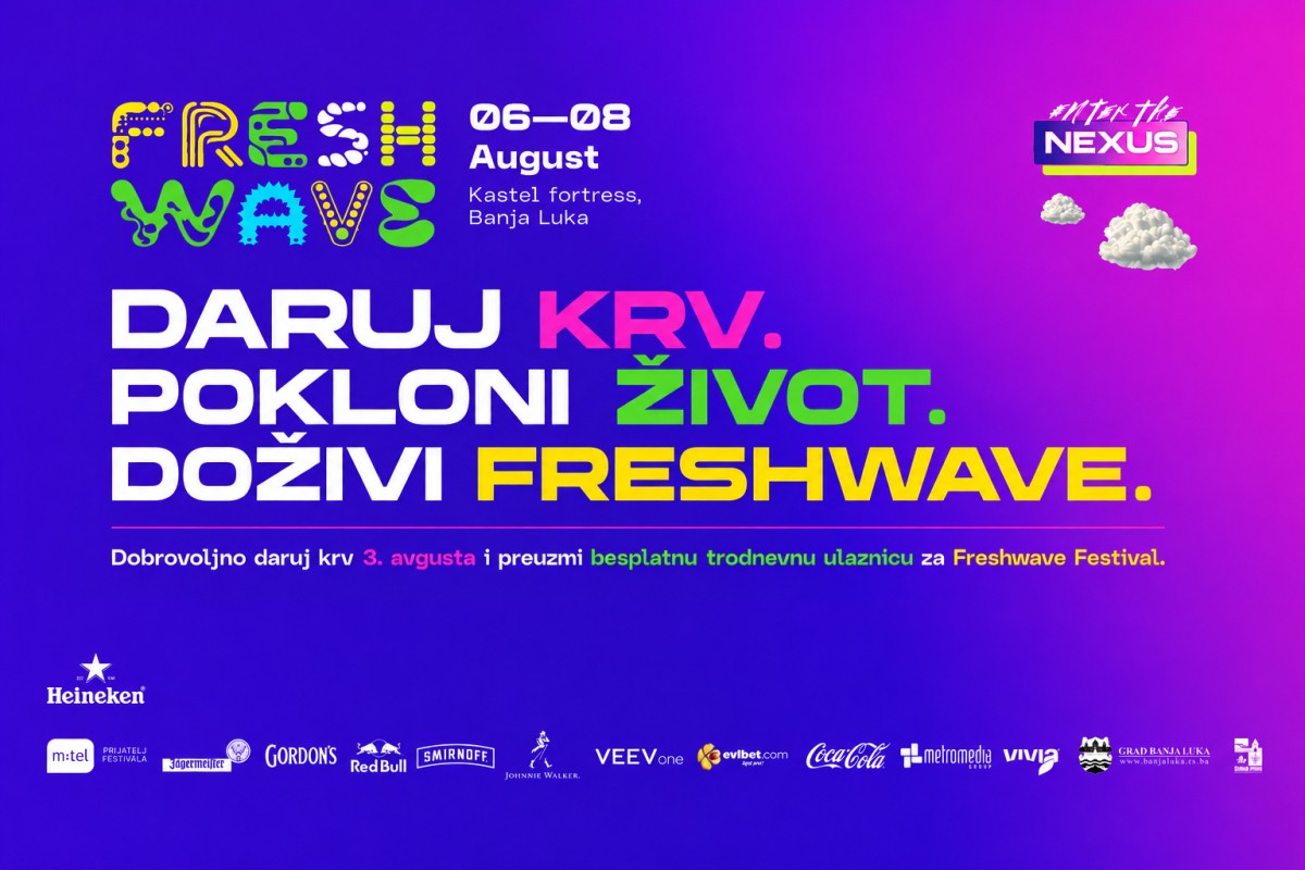 Darujte krv i preuzmite besplatnu ulaznicu za Freshwave festival