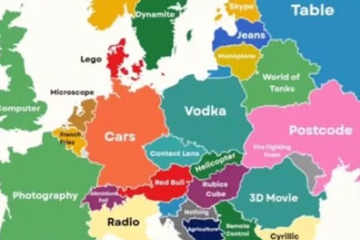 Nova mapa Evrope: Uz Srbiju piše "daljinski upravljač", uz Hrvatsku "ništa"