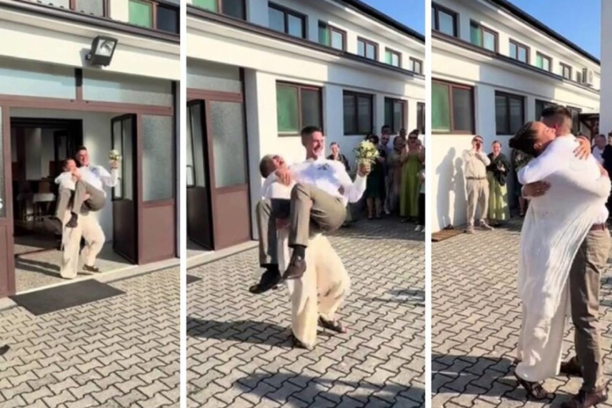 Mlada prenijela mladoženju preko praga, snimak postao hit (VIDEO)