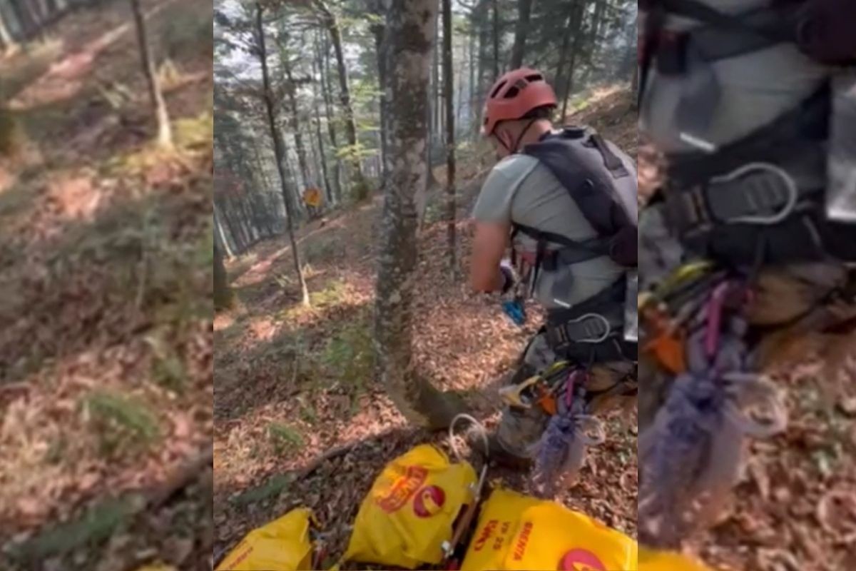 Oružane snage zip lajnom dopremaju vodu do požarišta (VIDEO)