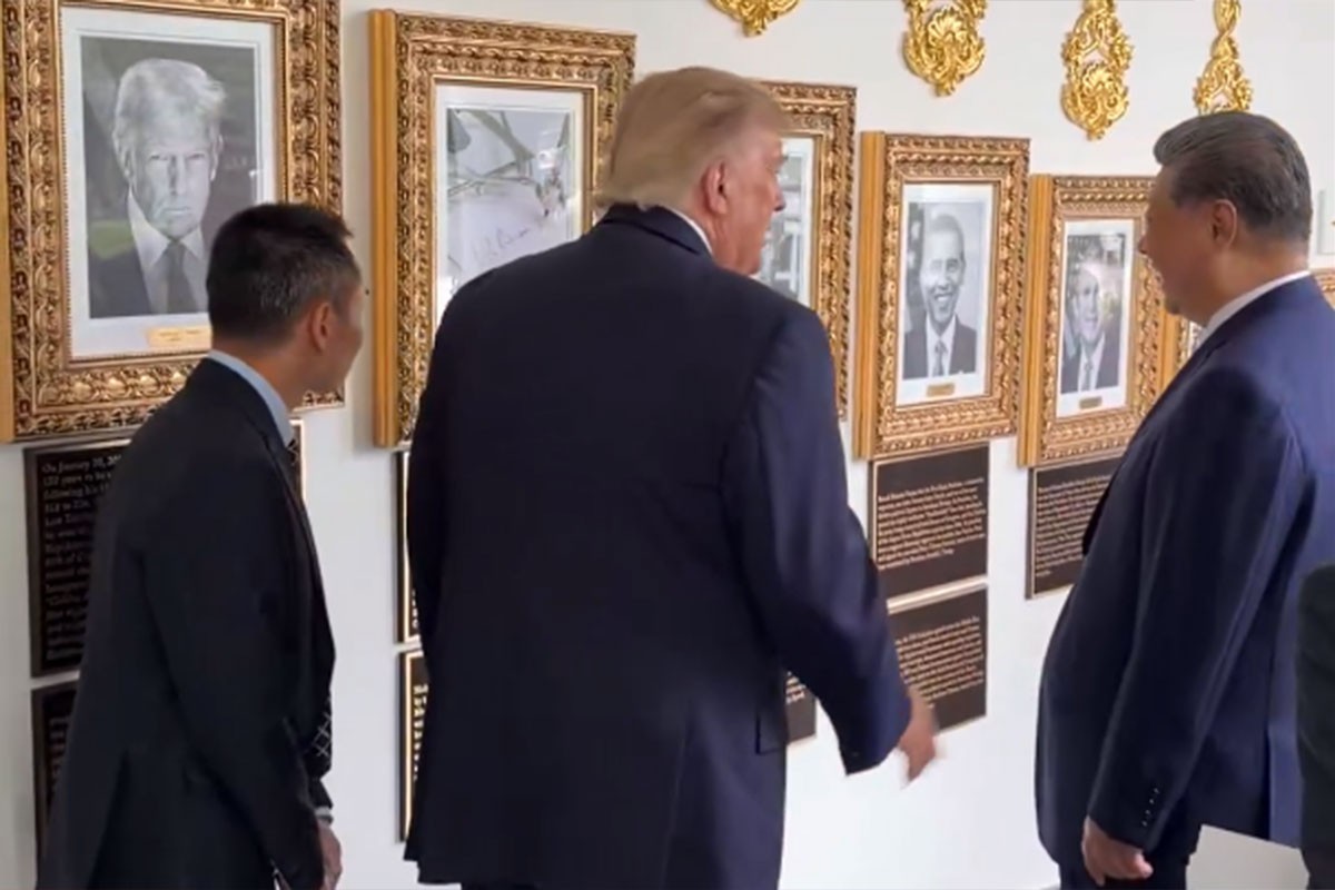 Si Đinping kod Trampa: Ozbiljni razgovori, pa šala na Bajdenov račun (VIDEO)