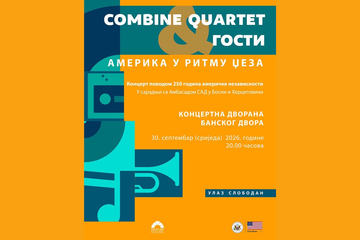 "Amerika u ritmu džeza" u Banjaluci: "Combine Quartet" i gosti u Banskom dvoru