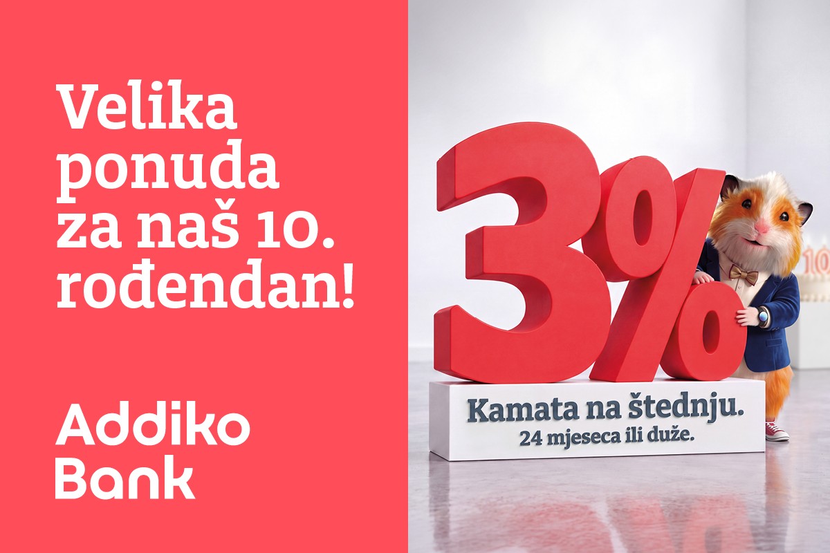Deset godina povjerenja: Addiko Bank Banja Luka slavi rođendan uz kamatu od 3% na štednju